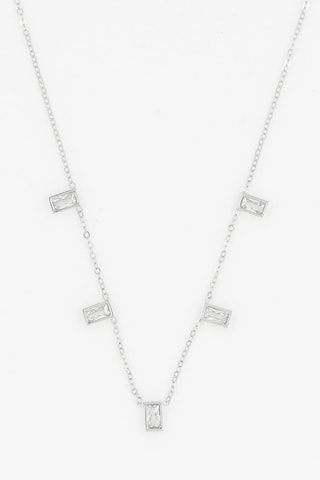 Collar - Plateado y blanco