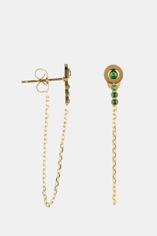 Pendientes - Dorado y verde