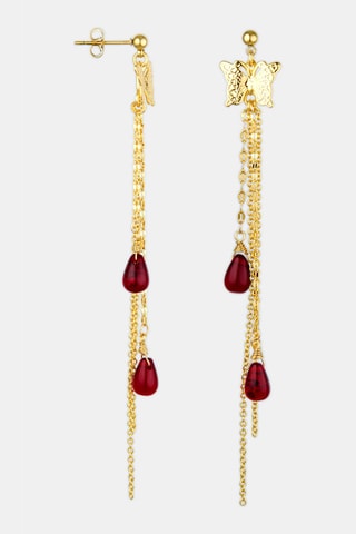 Pendientes - Rojo y dorado
