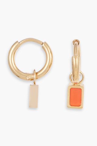 Boucles d'oreilles Doré et orange