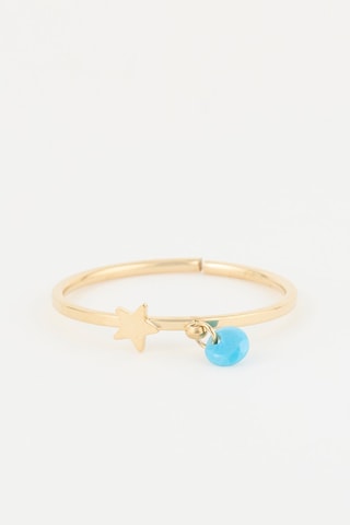 Anillo - Dorado y turquesa