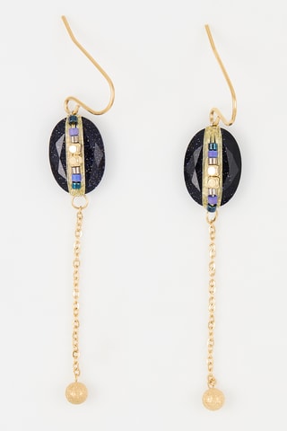Pendientes - Dorado y azul marino