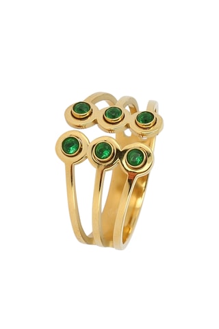 Bague Riverton - Doré et vert