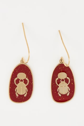 Pendientes - Dorado y rojo