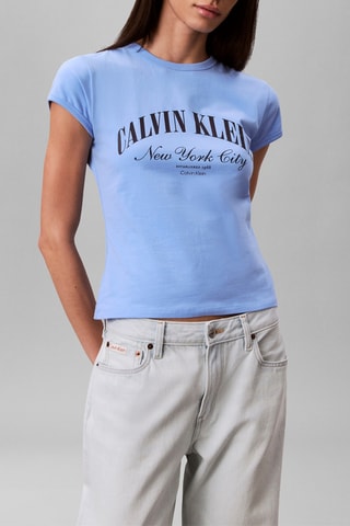 T-shirt slim - Bleu clair