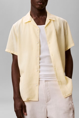 Chemise regular en lin - Jaune
