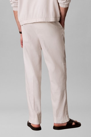 Pantalon tapered en lin - Ecru