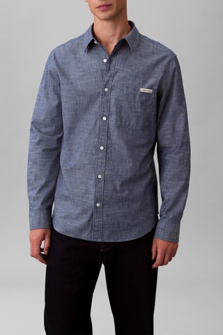 Chemise regular - Bleu chiné