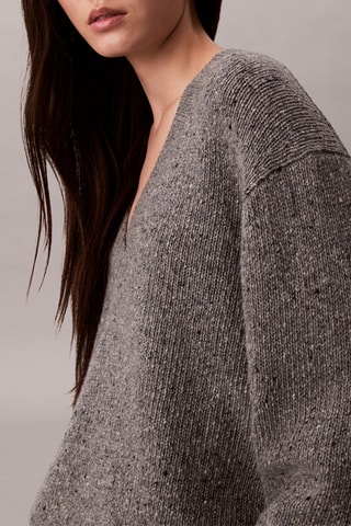 Pull en laine et alpaga - Marron chiné