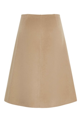 Jupe portefeuille en laine - Beige