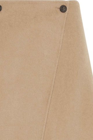 Jupe portefeuille en laine - Beige