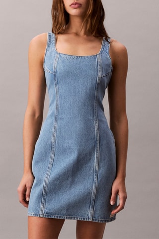 Robe droite en jean - Bleu