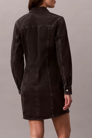 Robe chemise en jean - Noir