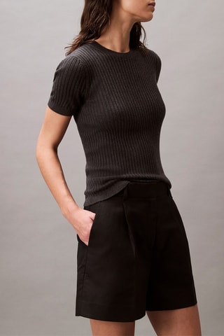 Short en lin - Noir