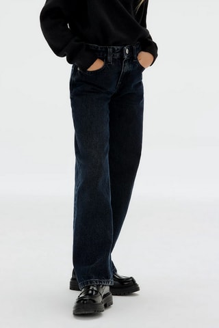 Jean taille haute relaxed - Bleu