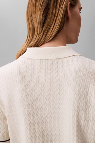 Polo cropped - Blanc cassé