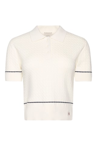Polo cropped - Blanc cassé