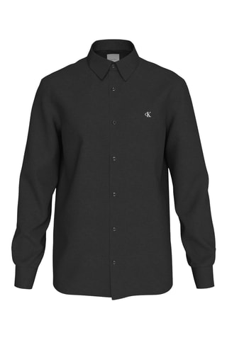 Chemise regular en lin - Noir