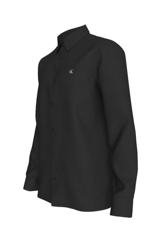 Chemise regular en lin - Noir