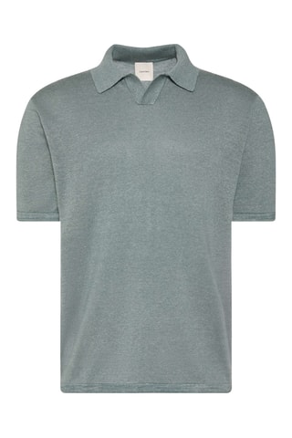 Polo en lin - Gris clair