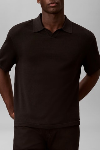 Polo en lin - Noir