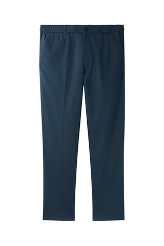 Pantalon tapered en lin - Bleu marine