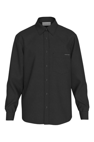 Chemise regular en lin - Noir