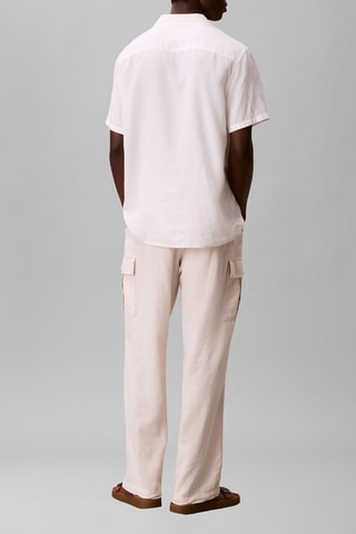 Pantalon relaxed cargo en lin - Ecru
