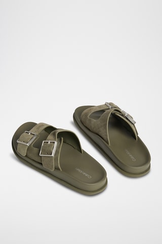 Mules en nubuck - Kaki