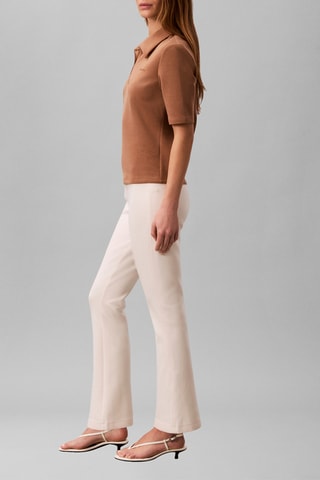 Pantalon flare taille haute - Blanc