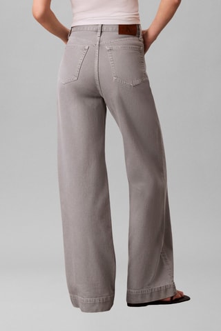 Jean wide leg taille haute - Gris