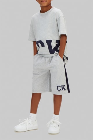 Short en coton biologique - Gris chiné