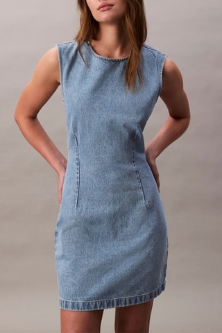 Robe droite en jean - Ciel