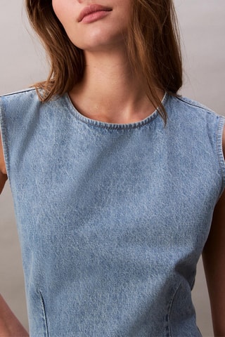Robe droite en jean - Ciel