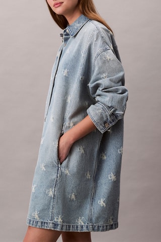 Robe chemise en jean - Ciel