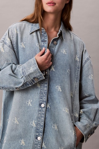 Robe chemise en jean - Ciel