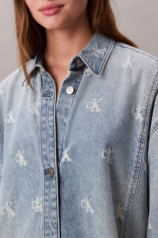 Robe chemise en jean - Ciel