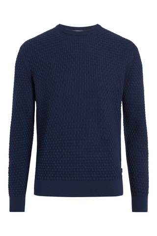 Pull en coton biologique et laine - Bleu marine