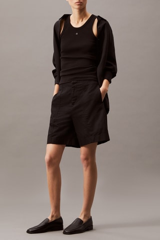 Short en lin - Noir