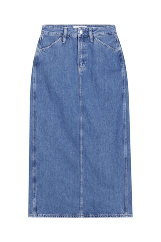 Jupe droite en jean - Bleu marine