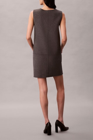 Robe droite en laine - Gris foncé