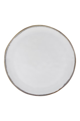 6 Aardewerk Dessertborden Nori Nacré - 20 cm