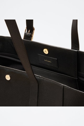 Bolso shopper de piel Magda  - Negro