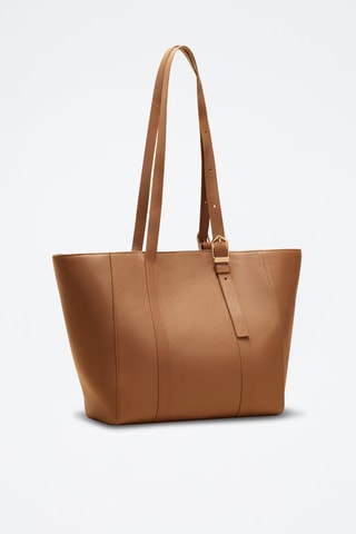 Bolso shopper de piel Magda  - Marrón