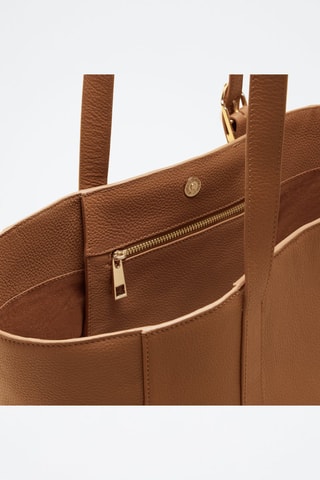 Bolso shopper de piel Magda  - Marrón