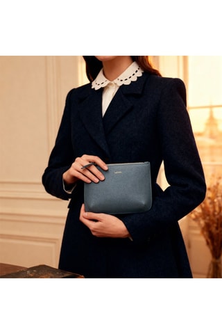 Bolso de mano de piel Bianca  - Azul y verde