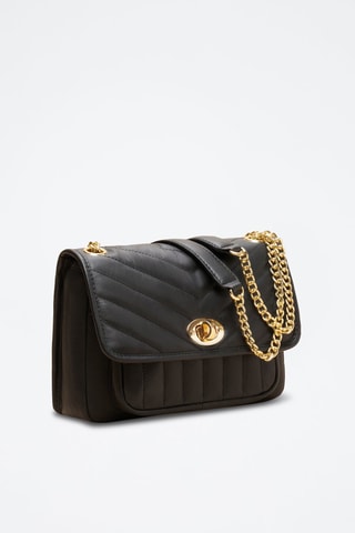 Bolso de piel Nana  - Negro y dorado