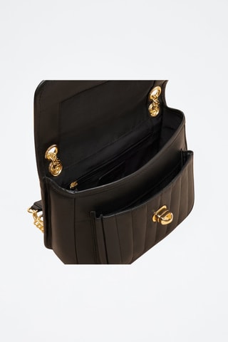 Bolso de piel Nana  - Negro y dorado