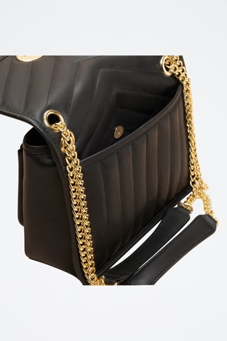 Bolso de piel Nana  - Negro y dorado