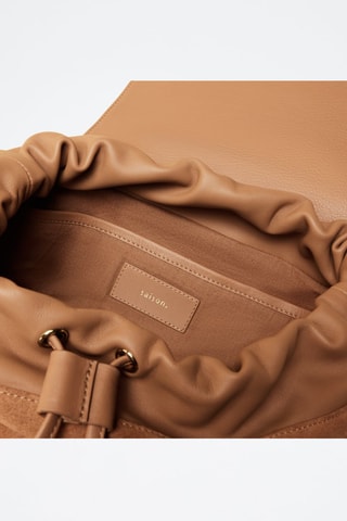 Mochila de piel Lola  - Beige y marrón